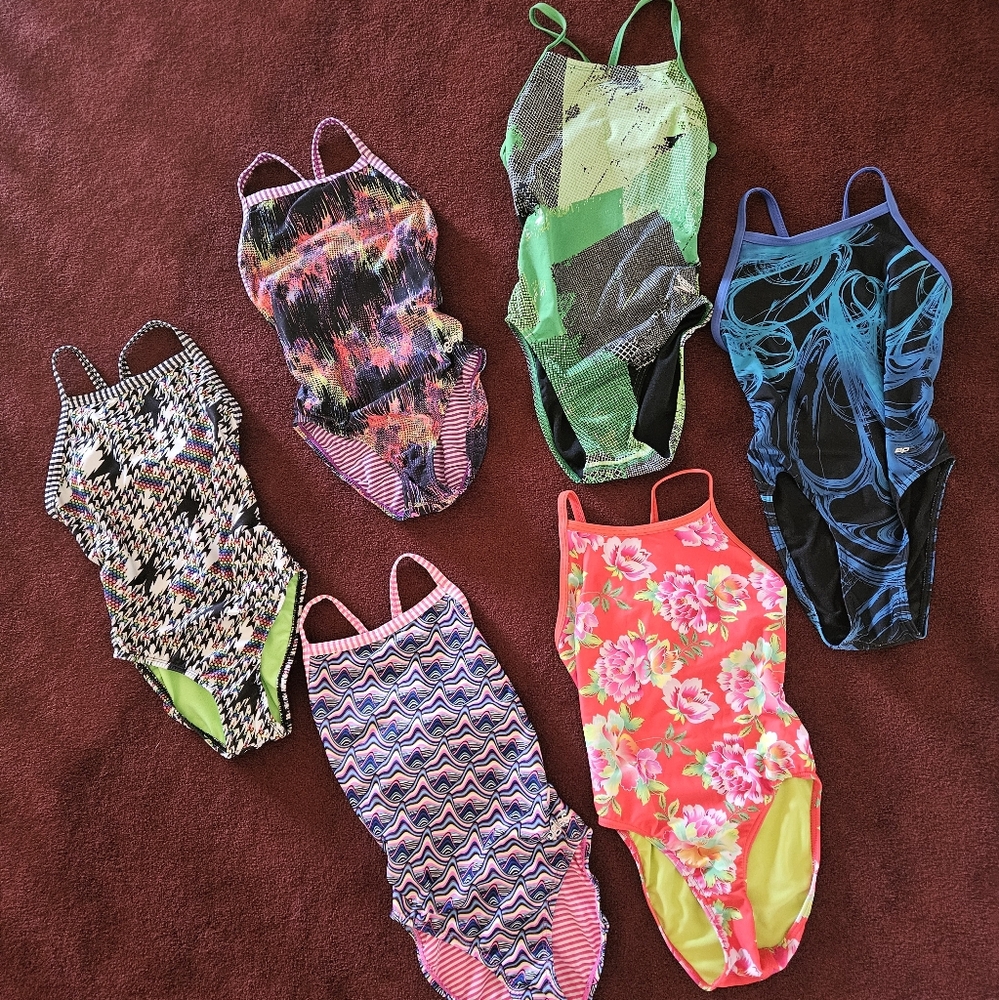 Gently used training swimsuits size 28 Dolfin Uglies, Speedo and Sporti